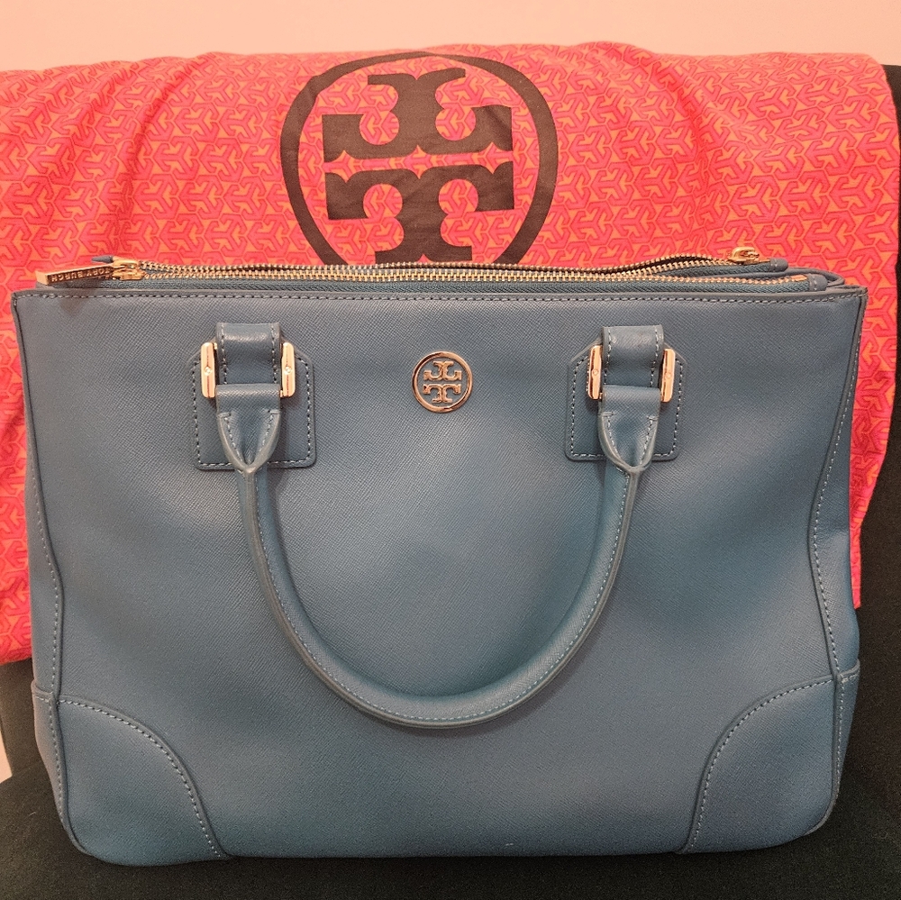 ☆TORY BURCH AUTHENTIC rare turquoise mid sz purse